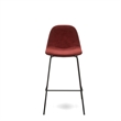 Pemberly Row Velvet Performance Counter Height Stools (Set of 2) in Red