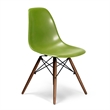 Pemberly Row Durable Molded Plastic Seat Side Chairs (Set of 2) in Green
