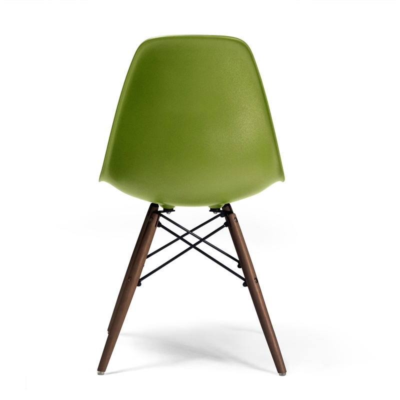 Pemberly Row Durable Molded Plastic Seat Side Chairs (Set of 2) in Green