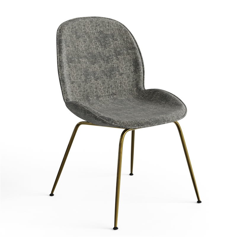 Pemberly Row Fabric Side Chairs with Gold Finished Metal Legs (Set of 2)