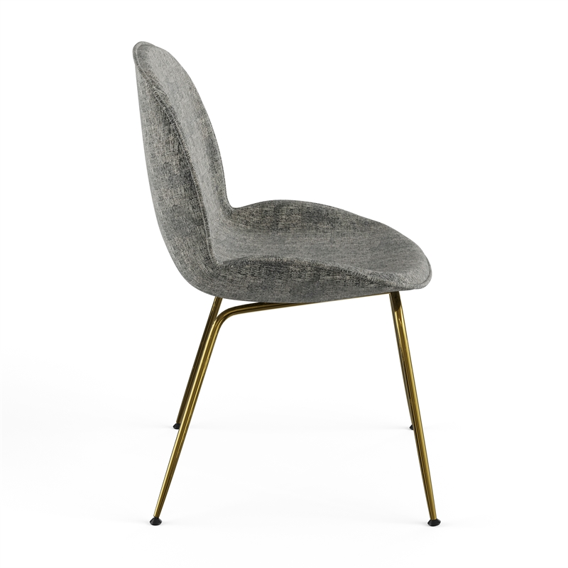 Pemberly Row Fabric Side Chairs with Gold Finished Metal Legs (Set of 2)