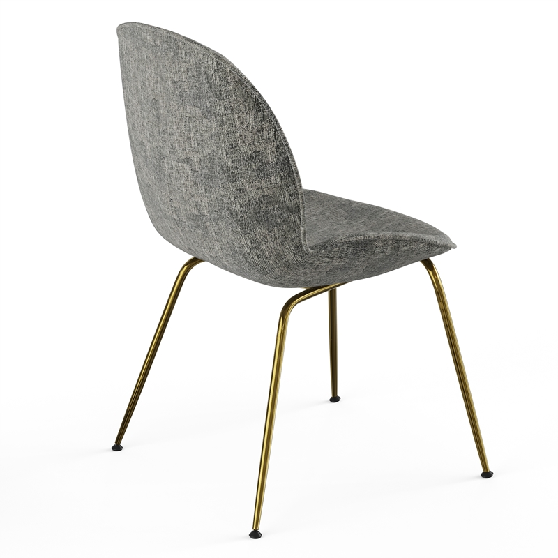 Pemberly Row Fabric Side Chairs with Gold Finished Metal Legs (Set of 2)
