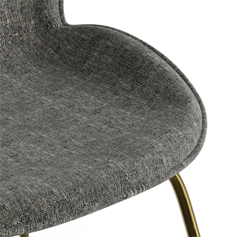 Pemberly Row Fabric Side Chairs with Gold Finished Metal Legs (Set of 2)