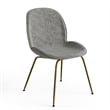 Pemberly Row Fabric Side Chairs with Gold Finished Metal Legs (Set of 2)