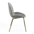 Pemberly Row Fabric Side Chairs with Gold Finished Metal Legs (Set of 2)