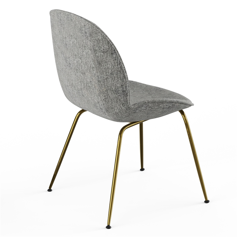Pemberly Row Fabric Side Chairs with Gold Finished Metal Legs (Set of 2)
