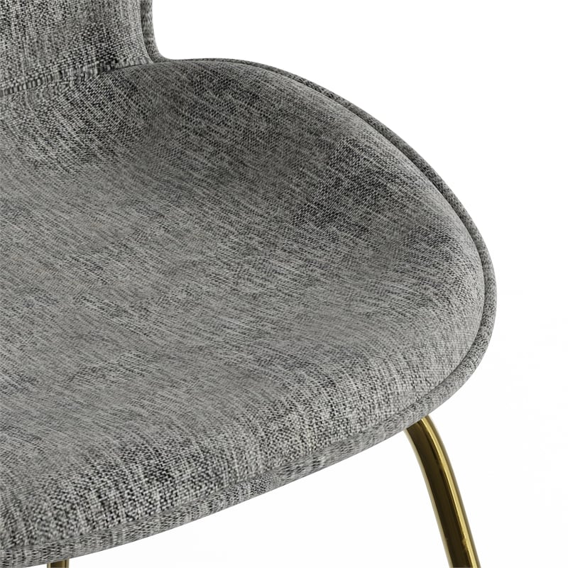 Pemberly Row Fabric Side Chairs with Gold Finished Metal Legs (Set of 2)