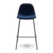 Pemberly Row Velvet Performance Counter Height Stools (Set of 2) in Blue