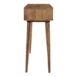 Pemberly Row Solid Wood with Natural Woven Cane Two-Drawer Desk in Walnut