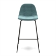Pemberly Row Velvet Performance Counter Height Stools (Set of 2) in Ocean