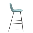 Pemberly Row Velvet Performance Counter Height Stools (Set of 2) in Ocean