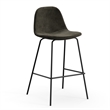 Pemberly Row Velvet Performance Counter Height Stools (Set of 2) in Smoke
