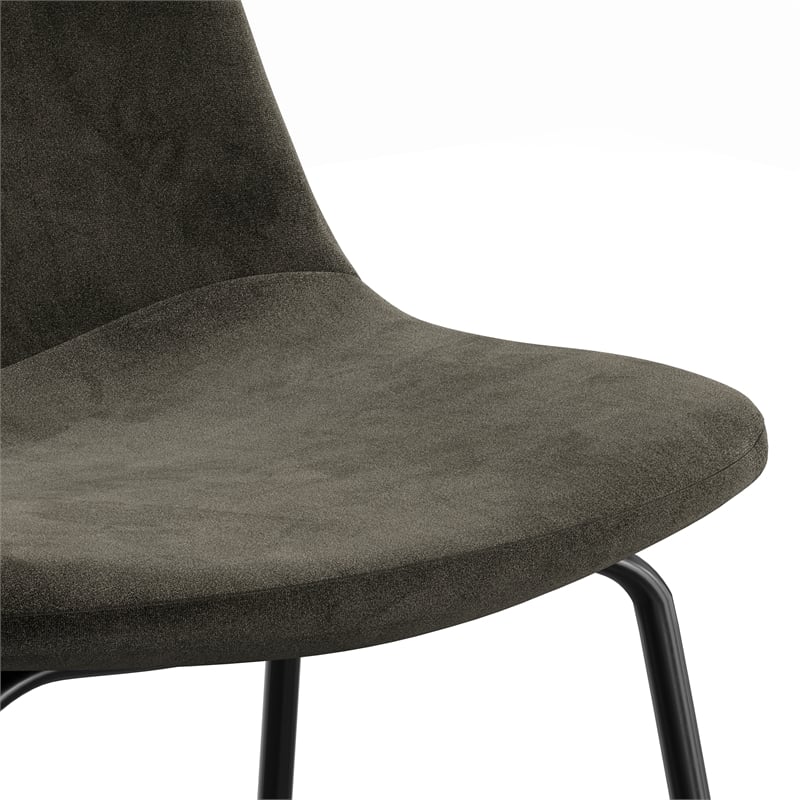 Pemberly Row Velvet Performance Counter Height Stools (Set of 2) in Smoke