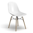 Pemberly Row Molded Plastic Contoured Seat Side Chairs (Set of 2) in White