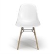 Pemberly Row Molded Plastic Contoured Seat Side Chairs (Set of 2) in White