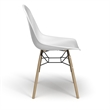 Pemberly Row Molded Plastic Contoured Seat Side Chairs (Set of 2) in White