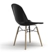Pemberly Row Molded Plastic Contoured Seat Side Chairs (Set of 2) in Black