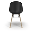 Pemberly Row Molded Plastic Contoured Seat Side Chairs (Set of 2) in Black