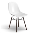 Pemberly Row Molded Plastic Contoured Seat Side Chairs (Set of 2) in White