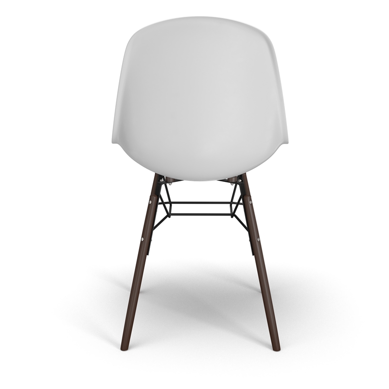 Pemberly Row Molded Plastic Contoured Seat Side Chairs (Set of 2) in White