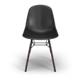 Pemberly Row Molded Plastic Contoured Seat Side Chairs (Set of 2) in Black