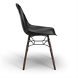 Pemberly Row Molded Plastic Contoured Seat Side Chairs (Set of 2) in Black