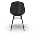 Pemberly Row Molded Plastic Contoured Seat Side Chairs (Set of 2) in Black