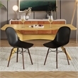Pemberly Row Molded Plastic Contoured Seat Side Chairs (Set of 2) in Black