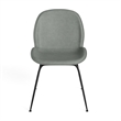 Pemberly Row Vegan Leather Side Chairs - Black Matte Metal Legs (Set of 2)