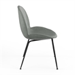Pemberly Row Vegan Leather Side Chairs - Black Matte Metal Legs (Set of 2)
