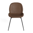 Pemberly Row Vegan Leather Side Chairs - Black Matte Metal Legs (Set of 2)