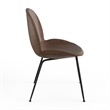 Pemberly Row Vegan Leather Side Chairs - Black Matte Metal Legs (Set of 2)