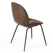 Pemberly Row Vegan Leather Side Chairs - Black Matte Metal Legs (Set of 2)