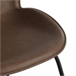 Pemberly Row Vegan Leather Side Chairs - Black Matte Metal Legs (Set of 2)