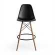Pemberly Row Molded Plastic Seat Counter Height Stools (Set of 2) in Black