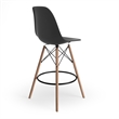 Pemberly Row Molded Plastic Seat Counter Height Stools (Set of 2) in Black