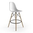 Pemberly Row Molded Plastic Seat Counter Height Stools (Set of 2) in White
