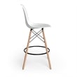 Pemberly Row Molded Plastic Seat Counter Height Stools (Set of 2) in White