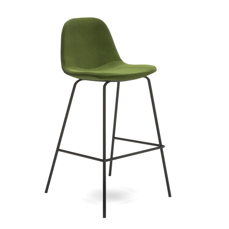 Pemberly Row Velvet Performance Counter Height Stools (Set of 2) in Forest