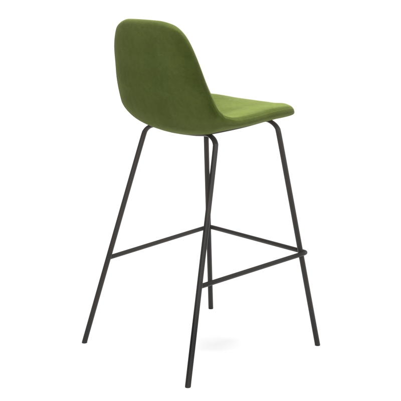 Pemberly Row Velvet Performance Counter Height Stools (Set of 2) in Forest