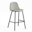 Pemberly Row Velvet Performance Counter Height Stools (Set of 2) in Silver