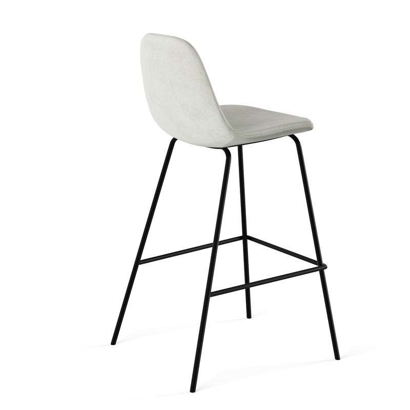 Pemberly Row Velvet Performance Counter Height Stools (Set of 2) in Silver