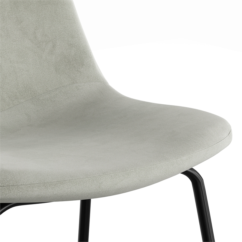 Pemberly Row Velvet Performance Counter Height Stools (Set of 2) in Silver