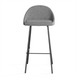 Pemberly Row Boucle Fabric Upholstery Bar Height Stools (Set of 2) in Gray