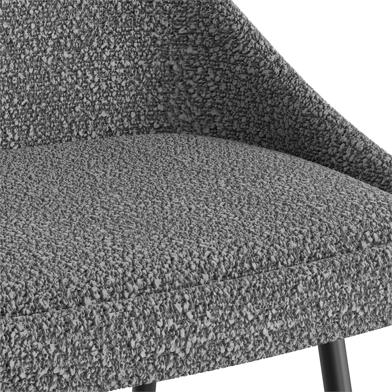 Pemberly Row Boucle Fabric Upholstery Bar Height Stools (Set of 2) in Gray