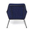 Pemberly Row Fabric Accent Chair with Black Powder Coated Sled Base in Navy