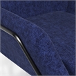 Pemberly Row Fabric Accent Chair with Black Powder Coated Sled Base in Navy