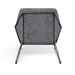 Pemberly Row Fabric Accent Chair with Black Powder Coated Sled Base in Gray