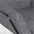 Pemberly Row Fabric Accent Chair with Black Powder Coated Sled Base in Gray