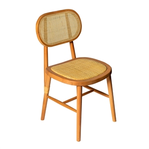 Pemberly Row Solid Wood with Natural Cane Side Chairs (Set of 2) in Natural